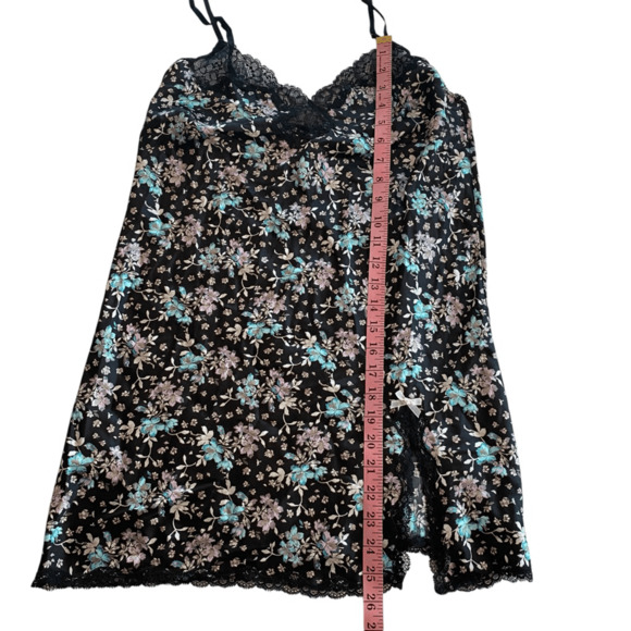 Victoria's Secret Black Floral Slip Dress With A Slit Medium - Picture 7 of 7